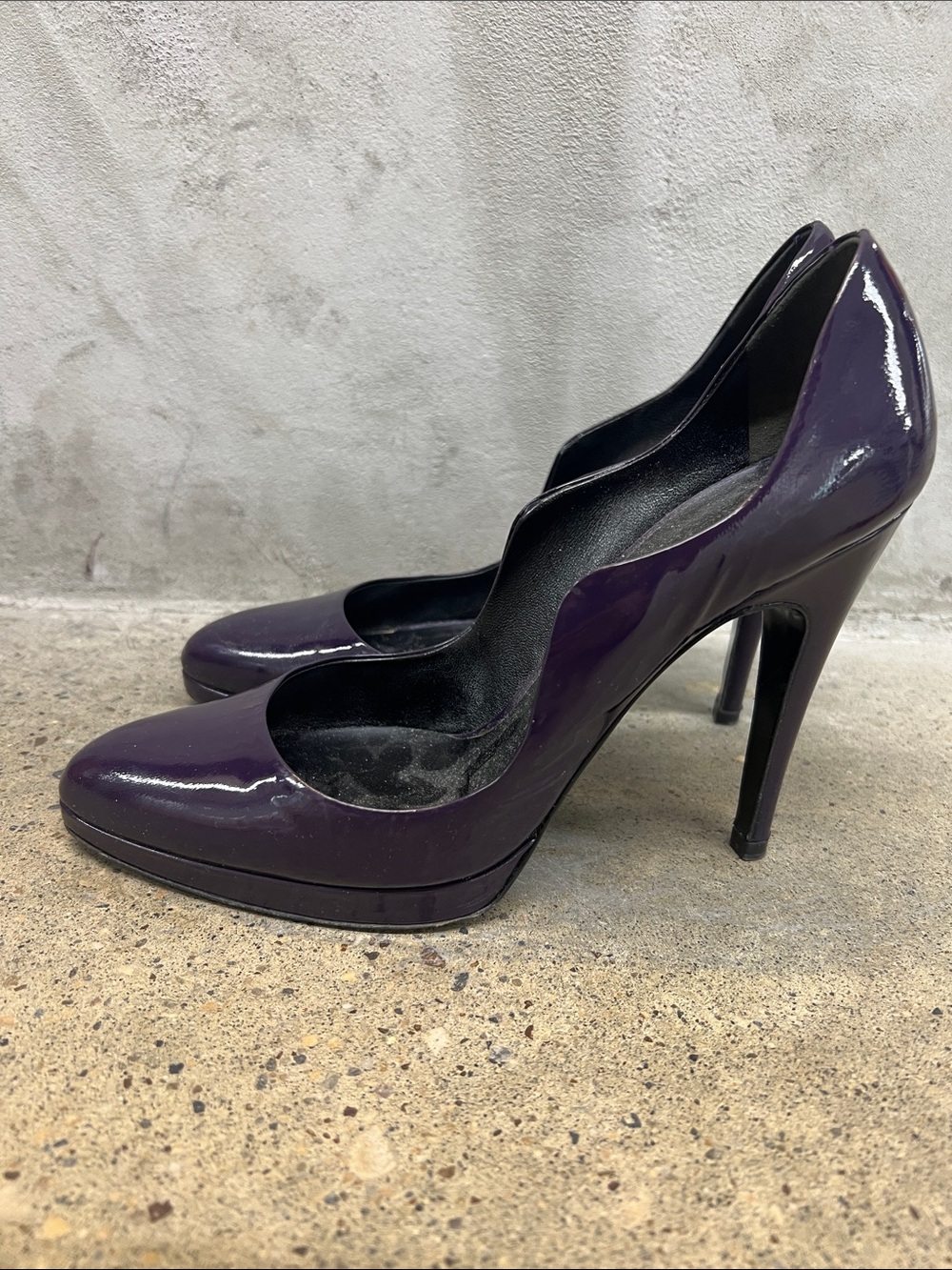 Alexandra Neel Deep Purple Patent Stiletto Pumps